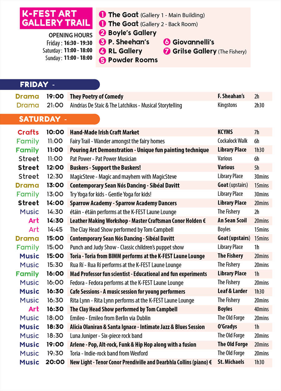 K-FEST 2022 Programme page 04 Friday Saturday